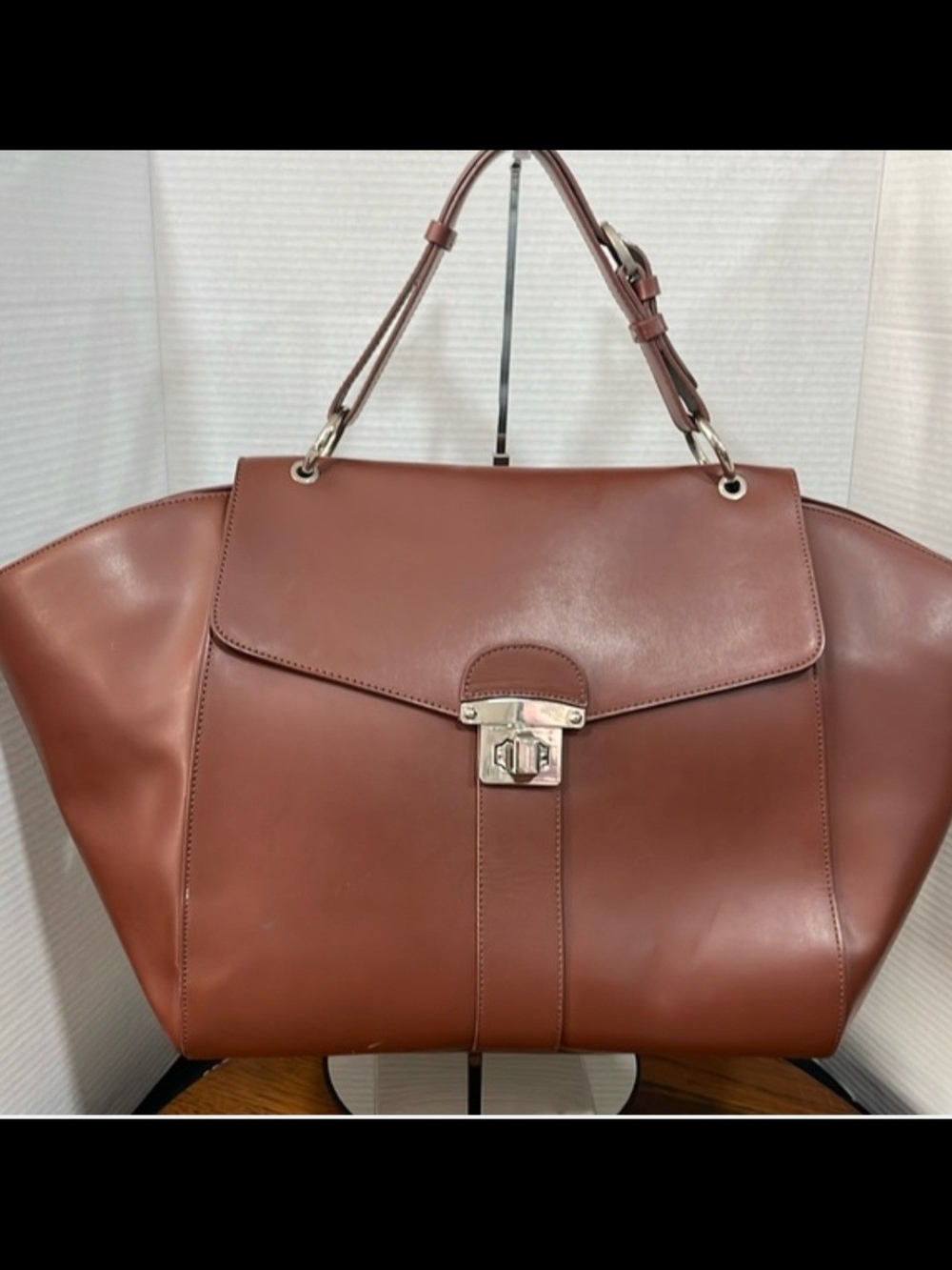 Alberto di Canio Red Leather Trapezoid Satchel bag purse  (600